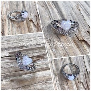 Opal Heart‎ Diamond Ring